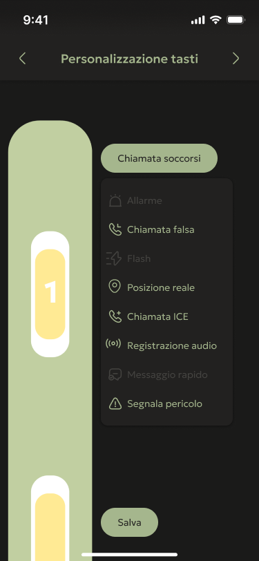 Personalizzazione tasti